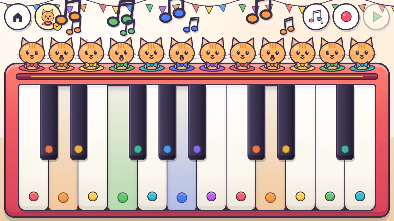 Baby Piano: a cat choir in bow ties singing on top of the piano