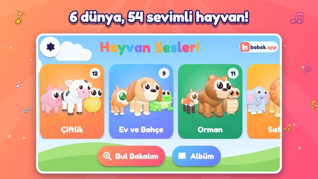 Ana ekran: 6 dünya ve 54 sevimli hayvan