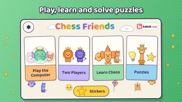 Home screen: Play the Computer, Two Players, Learn Chess and Puzzles
