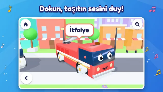 Dokununca siren çalan itfaiye ve adını gösteren balon