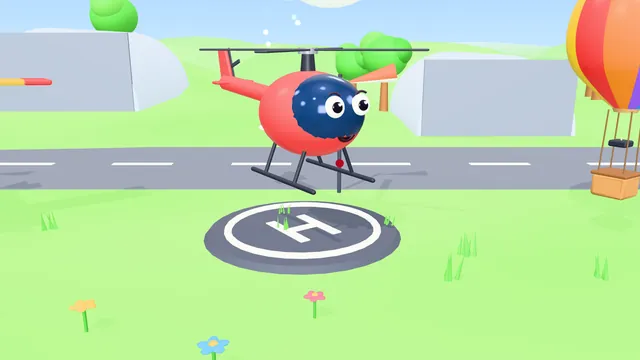 Helipisten havalanan helikopter