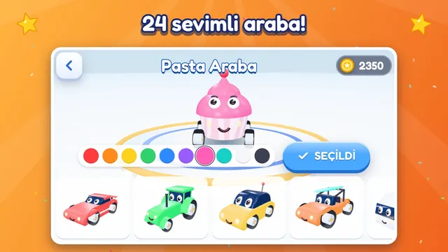 24 sevimli araba: garaj ekranı