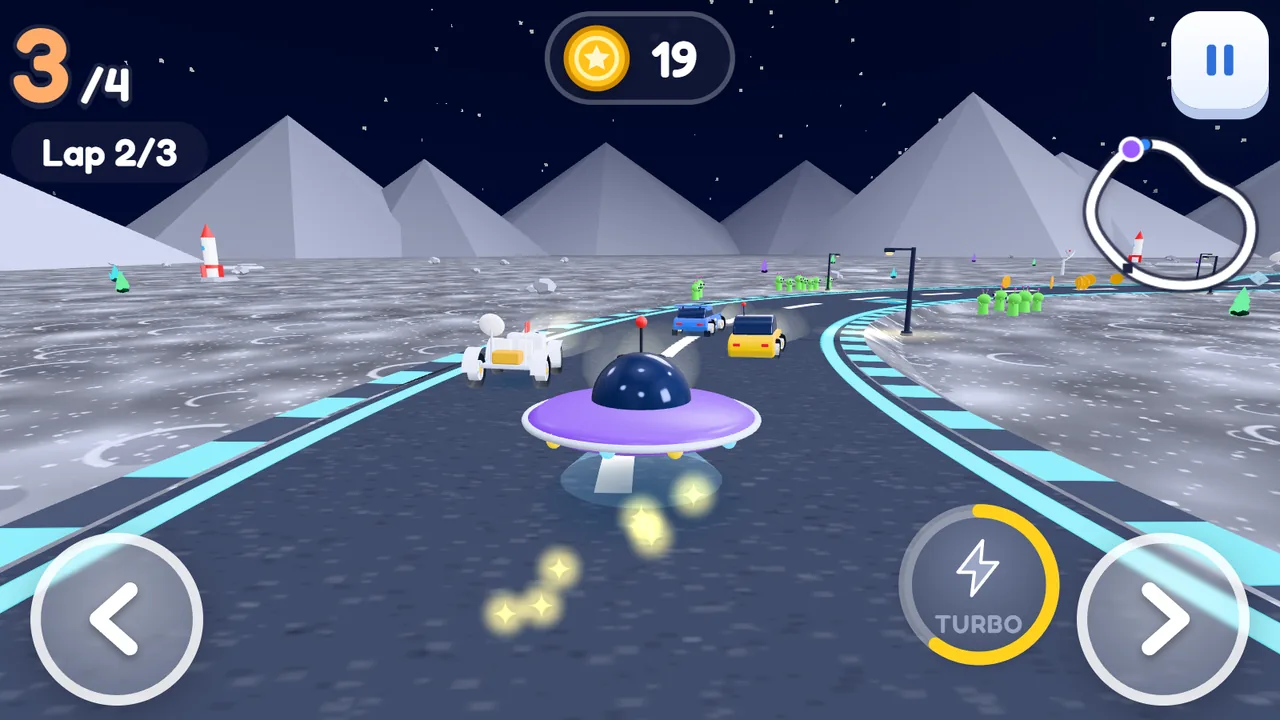 Vroom Vroom: racing a UFO on the surface of the Moon